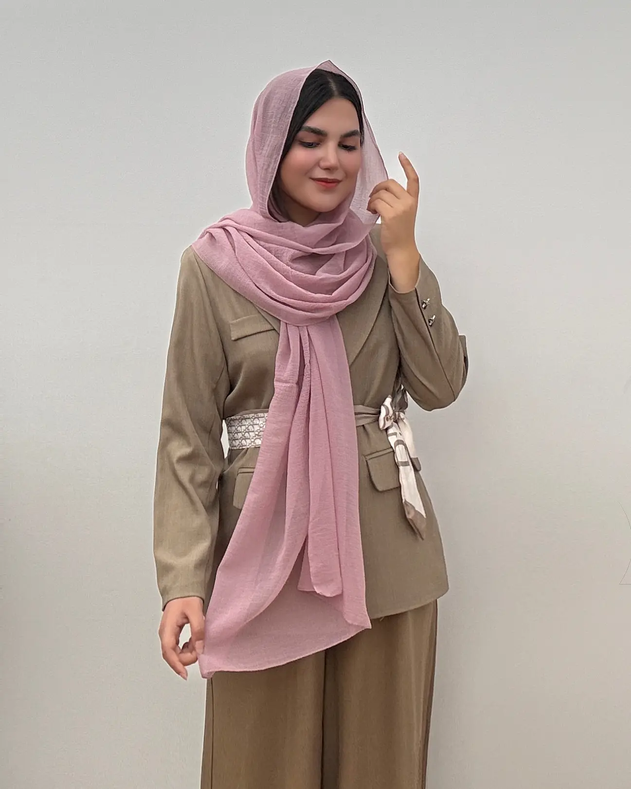 شال حریر شیشه ای طرح پفکی